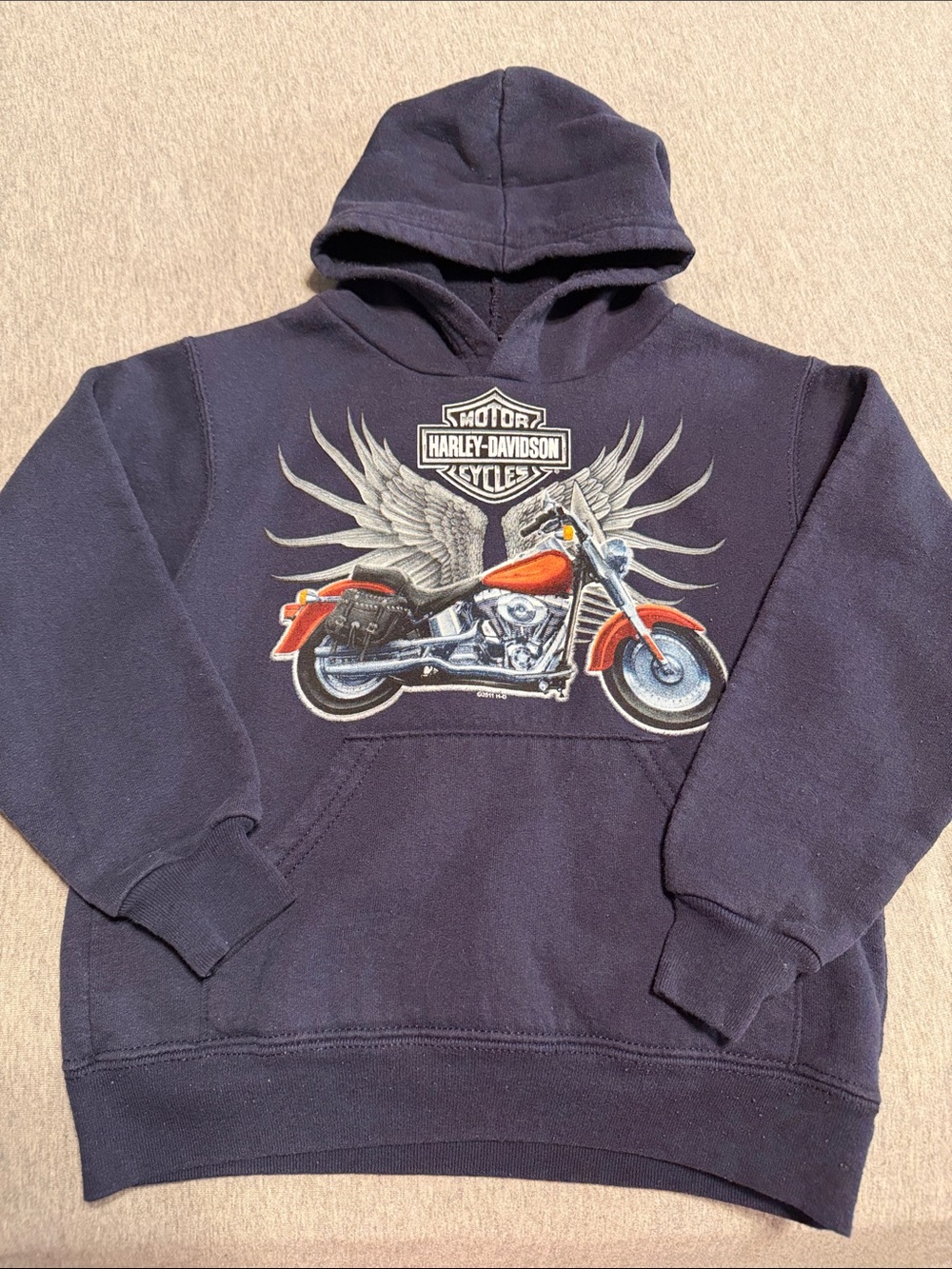 Harley-Davidson Toddler Size 2T / 3T Navy  Hoodie with Motorcycle